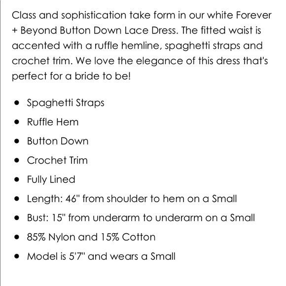 Forever + Beyond Button Down Lace Dress- Vici - Picture 5 of 5